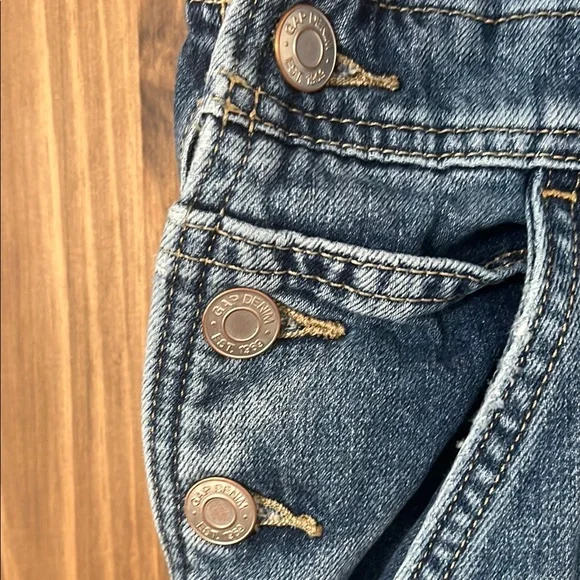 GAP Blue Denim Buttoned Overalls - Picture 5 of 9